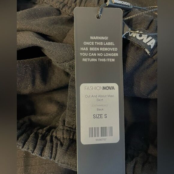 Fashion Nova Out And About Maxi Skirt Cargo Pockets Size Small NWT - Picture 7 of 8